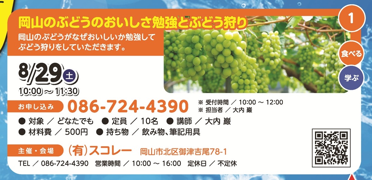岡山のぶどうのおいしさ勉強とぶどう狩り